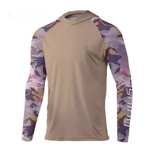 Mens Performance Fishing <b>Hoodie</b> Long Sleeve Sublimation Camouflage Fishing Shirt <b>UV</b> <b>Protection</b> UPF 50 Rash Guard - Product Image 2