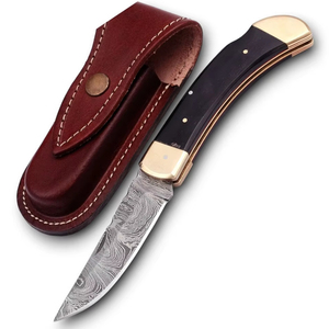 UA Supplies Industrial Grade Damascus Steel Blade Wood <b>Handle</b> Outdoor Folding Pocket <b>Knife</b> OEM Self Defense EDC Camping Survival - Product Image 1