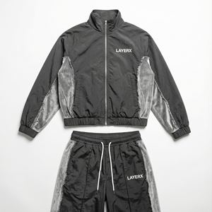 Ensemble de survêtement personnalisé pour homme, grande taille, hiver, écologique, à capuche, décontracté, coupe-vent, réversible, léger, en coton biologique - Product Image 2