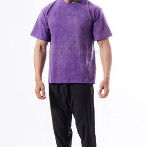 Nouveau design T-shirt 100 % coton délavé à l'acide pour hommes – Vêtement de mode en gros, coupe ample, imprimé, pour hommes - Product Image 4