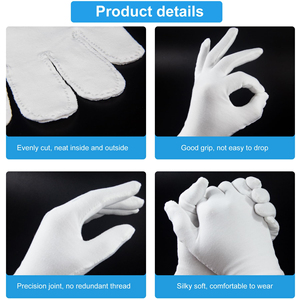 White Cotton <b>Gloves</b> for Serving Inspection Costume 100% Cotton White Cotton <b>Gloves</b> for Women <b>Gloves</b> High Quality Wholesale Rate - Product Image 4