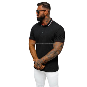 Polo informal de golf para hombre, 100% algodón y poliéster, tejido de punto, patrón sólido, manga corta con logotipo bordado - Product Image 5