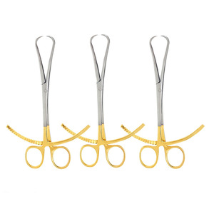 Ensemble de 3 pinces de réduction manuelles pour plaques osseuses, 5,5 pouces, manche doré, instruments chirurgicaux en acier inoxydable, instruments médicaux - Product Image 2