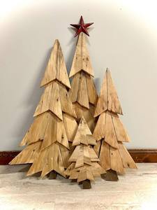Décoration de table minimaliste en bois pour arbre de Noël, pour intérieur moderne, fêtes de fin d'année et célébrations hivernales - Product Image 6