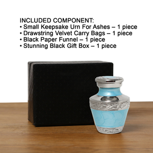 Urne funéraire en laiton bleu azur durable, petite, idéale pour les cendres commémoratives d'un adulte ou d'un animal de compagnie - Best-seller - Product Image 3