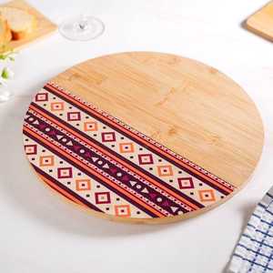 Round Wooden <b>Wedding</b> Decor Platter Modern Fruit Theme Wooden Handicraft Decorative Food Tray Format Single-Piece Packaging Trays - Product Image 2