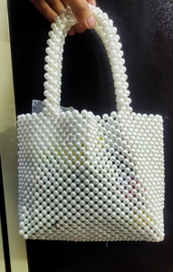 Fashionable Pearl Beaded Hand Bag for Women Handmade Designer Evening <b>Purse</b> Wedding Bridal Party Wear Ethnic <b>Accessories</b> - Product Image 2