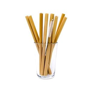 EXPAD Reusable Biodegradable <b>Bamboo</b> <b>Straw</b> 200mm 6mm Inner Diameter Eco-Friendly Washable with Laser Engraved Logo Disposable - Product Image 1