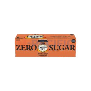 CANADA DRY PEACH MANGO GINGER ALE <b>ZERO</b> <b>SUGAR</b> CAN 355ML CANADA ORIGIN - Product Image 1