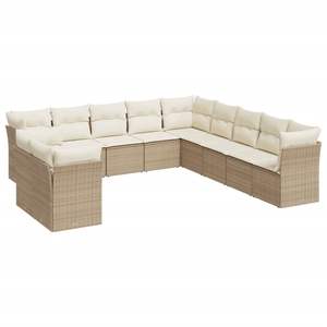 Conjunto de Sofás de Jardín de Ratán Moderno, 6 Plazas, Resistente a la Intemperie, Diseño Contemporáneo en Color Beige - Product Image 4