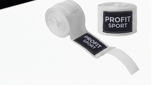 PROFIT SPORT <b>White</b> Cotton Boxing Hand <b>Wraps</b> Self-Adhering Protective Sports Bandages for Training Gym Unisex - Product Image 2