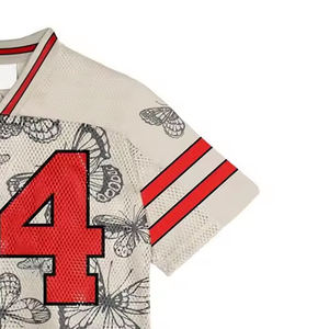 Camisetas de fútbol vintage con LOGO personalizado para grandes pedidos, estampado de letras, camisetas de malla de fútbol, camisetas de malla sublimadas, camisetas de fútbol de corte holgado - Product Image 6