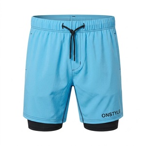 Pantalones Cortos Deportivos 2 en 1 para Hombre ONSTYLE, Negros y Verdes, con Forro de Compresión, Secado Rápido, con Cordón Ajustable, para Entrenamiento Atlético - Product Image 3