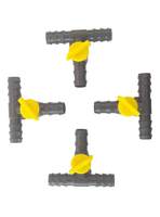 Raccord latéral 16 mm, raccord en T 3 voies pour irrigation goutte à goutte, vanne de robinet en T noire et jaune pour l'agriculture, alimentation en eau agricole