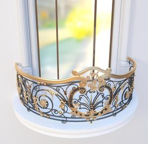 Modern Solid Iron Stair Railing with Ornate Scroll Design Rust Resistant & UV Protected for Indoor Balcony or Staircase - Product Image 5