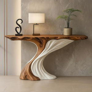 Mesa de Consola Vintage de Madera Maciza Hecha a Mano con Diseño Único, Mesa de Entrada Estilo Rústico, Decoración de Lujo para el Hogar - Product Image 4