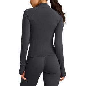 Veste de sport slim pour femme, entièrement zippée, avec passe-pouces, pour la course, le yoga et l'entraînement, respirante, haut de gamme, du fabricant - Product Image 2