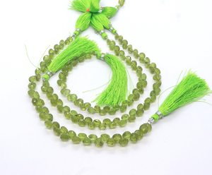 Cuentas facetadas de peridoto natural AAA en forma de cebolla de 5-6 mm, cuentas de peridoto verde de 8 pulgadas para la fabricación de joyería. - Product Image 3