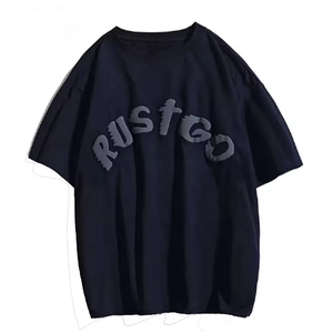 เสื้อยืดโอเวอร์ไซส์ 250 GSM ผ้าฝ้าย 100% ระบายอากาศได้ดี แห้งเร็ว ใส่สบายในฤดูร้อน แขนสั้น สีพื้น พร้อมสกรีนลายพัฟแบบกำหนดเอง - Product Image 1