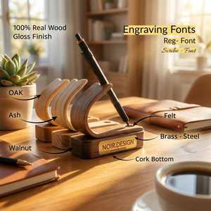 Porte-stylos en bois, organisateur de bureau, type minimaliste, support de rangement en bois à un seul niveau pour usage de bureau - Product Image 5