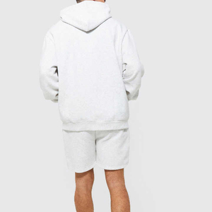 Ensemble court décontracté d'hiver avec capuche et cordon de serrage |   Ensembles de shorts de sport personnalisés légers 100% coton à séchage rapide, prix de gros abordable - Product Image 2