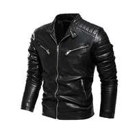 Veste coupe-vent en cuir véritable imperméable personnalisée pour homme, col montant, fermeture éclair, doublure en polyester, hiver