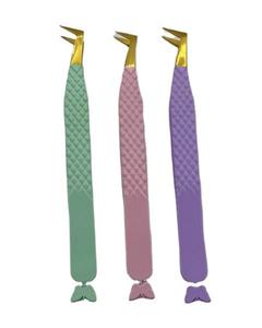 Pinzas para Extensiones de Pestañas Color Pastel con Punta Suave, Acero Inoxidable, Herramienta Profesional para Pestañas, 10 mm de Longitud, Agarre Perfecto - Product Image 1