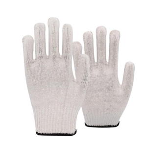ถุงมือผ้าฝ้ายถักสีขาวล้วน ยาวถึงข้อมือ 5 นิ้ว ทนทาน พร้อมขอบสีน้ำเงิน สำหรับใช้ในชีวิตประจำวันทุกฤดูกาล - Product Image 3