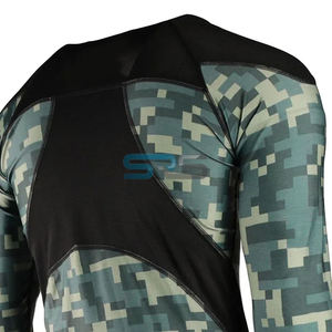 เสื้อแรชการ์ดผู้ชายคุณภาพสูง-แขนกุด/แขนยาว สวมใส่สบาย ระบายอากาศได้ดี กันลม มีรูระบายอากาศ ปรับแต่งได้ ต้านเชื้อแบคทีเรีย แห้งเร็ว - Product Image 6