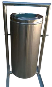 2026 Outdoor Stainless Steel Cylindrical Dust <b>Bin</b> Open Top <b>Metal</b> <b>Waste</b> <b>Bin</b> for Public Use - Product Image 6