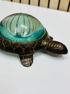 3'' Turtle Shape Solid Brass Black Antique Dome <b>Paperweight</b> Magnifying Glass | Decorative Desk Magnifier - Product Image 5