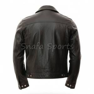 Custom <b>Men's</b> Biker Genuine Leather <b>Jacket</b> Black Motorcycle Leather <b>Jacket</b> Manufacturers High Quality for <b>Men</b> - Product Image 2