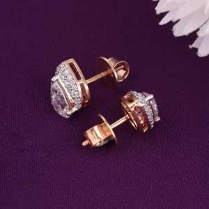 Luxury VVS1 1CT Each Pear Cut Moissanite Stud Halo Earrings Rhodium Plated With 925 Silver <b>Gift</b> <b>For</b> <b>Friend</b> <b>Birthday</b> Party - Product Image 5