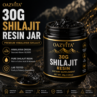 Résine de Shilajit OAZVITA 30g en pot – Faible MOQ, Emballage en verre personnalisable