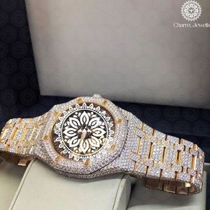 Montre de luxe pour homme Charm Jewells en acier inoxydable, boîtier carré de 40 mm, verre cristal, mouvement mécanique analogique, date automatique, 10 bars - Product Image 2