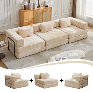 Sofá Cama Convertible Chenil con Estructura Fija, Modular, Sin Necesidad de Ensamblaje, Material de Terciopelo - Product Image 2