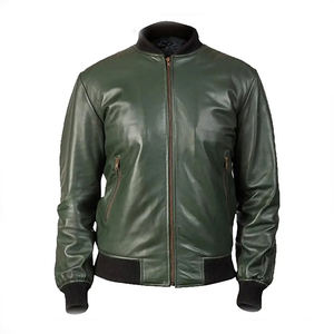 Chaqueta de Cuero Vacuno Verde Original 2026 OEM, la Más Vendida, para Hombre, 100% de Alta Calidad, Impermeable y Resistente al Viento, Moda de Invierno - Product Image 4