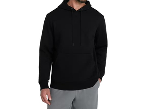 Sudadera con Capucha para Hombre, Color Sólido, Informal, para Otoño, Negra, Manga Larga, 100% Algodón, Felpa, Tejida, Sudadera Moderna - Product Image 3