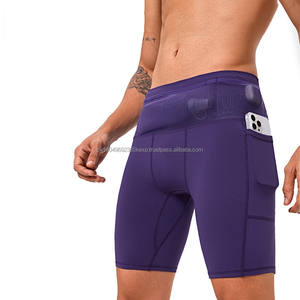 Pantalones Cortos de Compresión para Hombre, con Bolsillos, Marca Privada, Estilo Urbano, Secado Rápido, Cierre con Cordón, para Entrenamiento Atlético, Gimnasio, Tejido de Punto - Product Image 1