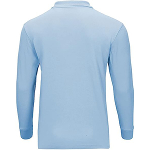 Chemise unisexe à manches longues, motif uni, tissu tricoté, 100% coton - Product Image 6