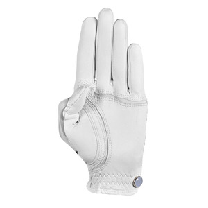 Guante de Golf para Mujer, Palma de Cuero Cabretta, Blanco con Rayas Grises Tipo Tigre, Dorso de Malla Transpirable, Ligero, Agarre Flexible, Mano Izquierda - Product Image 2