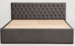 Modern Upholstered <b>Bed</b> Frame <b>Queen</b> <b>Size</b> Soft <b>Bed</b> with Tufted Headboard and Fabric Upholstery Minimalist Design - Product Image 4