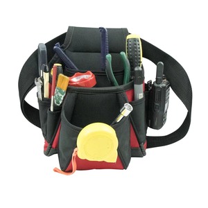 Pochette à outils rouge et noire avec poche latérale pour électricien ou charpentier - Product Image 5