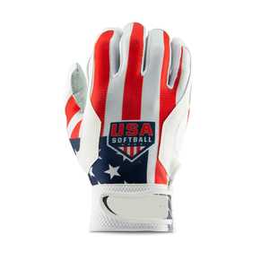 USA Softball Pitcher Full Finger Batting Gloves Leather Non-Slip Hook Loop Closure for Adults Right Handed Training All Seasons - Product Image 2