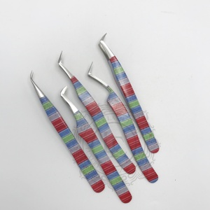 Pinzas de acero inoxidable de calidad superior Mango suave Etiqueta personalizada Mejor oferta de precio-Revestimiento de papel Punto de plata Probado a mano - Product Image 2