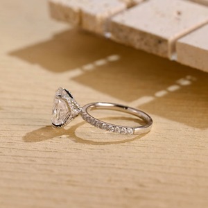 925 Sterling Silver Oval Cut Moissanite Diamond <b>Ring</b> Perfect For Wedding & Anniversary <b>Ring</b> - Product Image 2