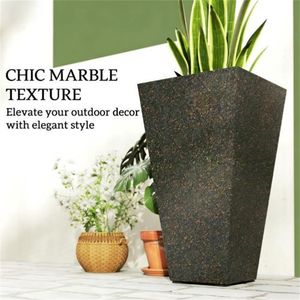 Pot de fleurs et jardinière en plastique brun de haute qualité pour usage extérieur et intérieur - Product Image 2