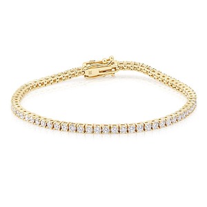 2.4CT Round Brilliant Lab Grown Diamond Tennis <b>Bracelet</b> 9K Yellow Gold Wholesale Custom Fine Jewelry Manufacturer - Product Image 1