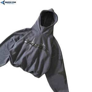 Sudadera con Capucha Personalizada para Hombre, de Algodón y Felpa, Estilo Oversize, Ropa Casual Urbana, Venta al Por Mayor - Product Image 3