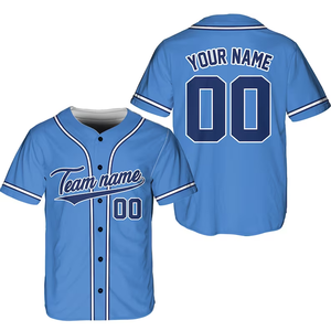 Camisetas de Béisbol Transpirables de Talla Grande con Color Degradado en Relieve, Uniformes Deportivos Personalizados con Cuello en V Unisex - Product Image 5